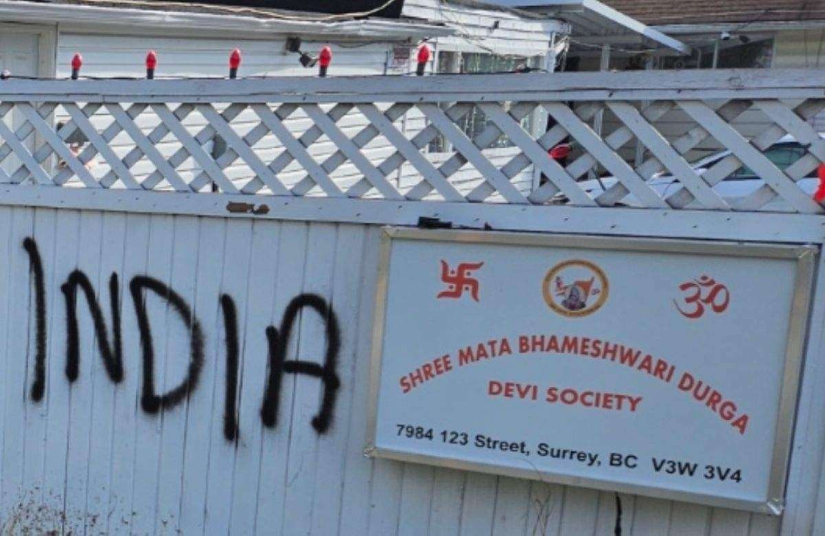 कॅनडात खालिस्तानी समर्थकांकडून मंदिराची विटंबना