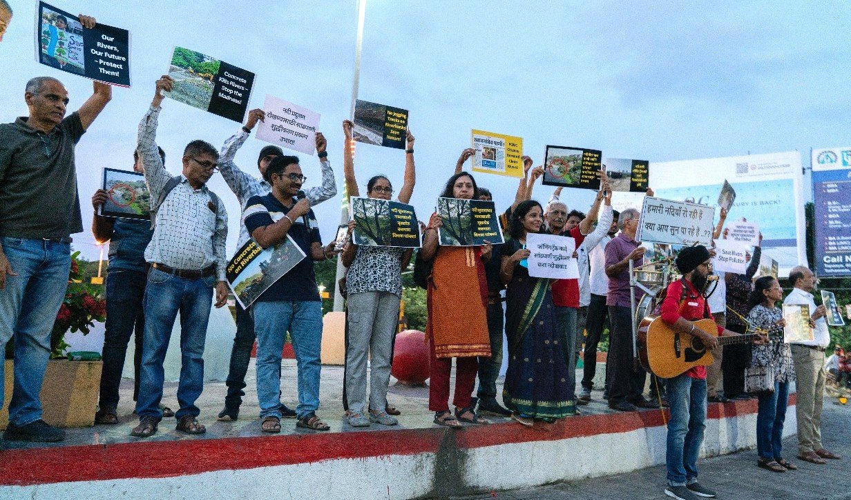 पवना नदीसुधार प्रकल्पाबाबत नागरिकांकडून निषेध!