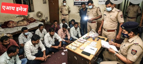 पिंपरीतील लॉजवर जुगार खेळणाऱ्या दहा जणांना घेतले ताब्यात!