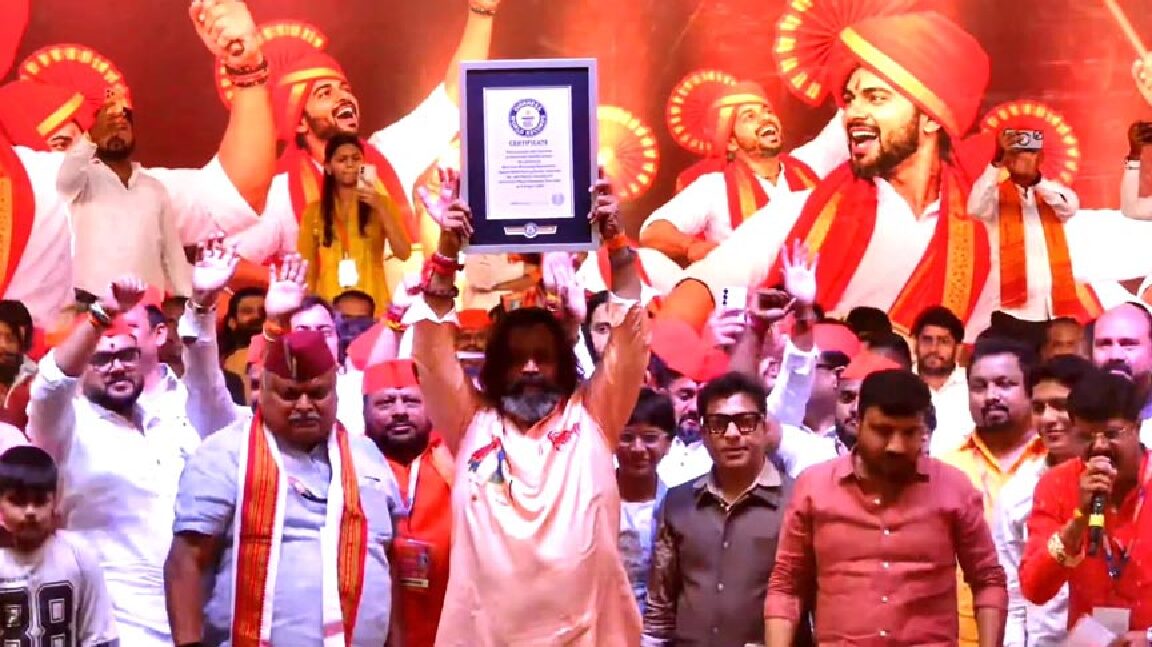 ‘स्टॅच्यू ऑफ हिंदुभूषण’ला ढोल-ताशांचा ऐतिहासिक गिनीज विश्वविक्रम!